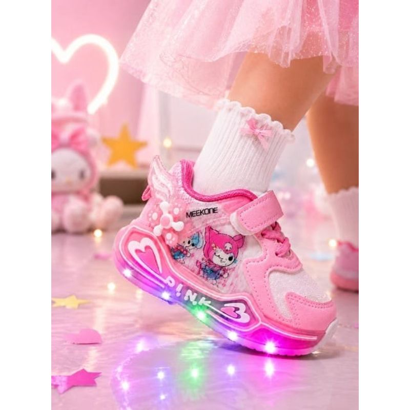 Fashion, accesorii si bijuterii - Copii - Incaltaminte copii - Sneakers si tenisi copii - Pantofi sport cu luminite, Model cu holograma, Piele ecologica, Fete, Roz Marimea 21 - Mov - Infinity.ro
