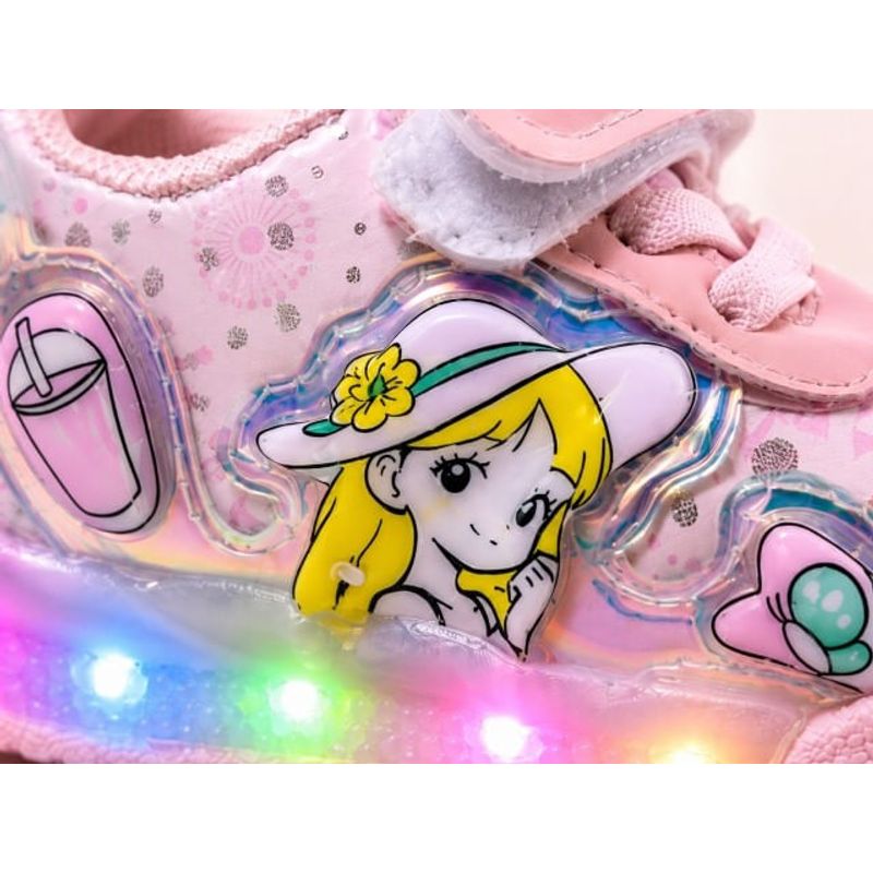 Fashion, accesorii si bijuterii - Copii - Incaltaminte copii - Sneakers si tenisi copii - Pantofi sport cu luminite, Model Cocktail, Piele ecologica, Fete, Roz Marimea 21 - Roz - Infinity.ro