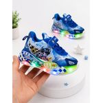 Fashion, accesorii si bijuterii - Copii - Incaltaminte copii - Sneakers si tenisi copii - Pantofi sport cu lumini LED, Masinuta de curse, Superbaby, Albastru Marimea 21 - Infinity.ro