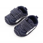 Fashion, accesorii si bijuterii - Copii - Incaltaminte copii - Sneakers si tenisi copii - Pantofi sport SuperBaby, Model AL 19655 cu dunga argintie, Pentru bebelusi, Textil, Baieti, 3-6 luni, Bleumarin, 18 - Infinity.ro