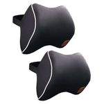 Auto si Moto - Piese auto si accesorii - Interior auto - Accesorii interior - Set 2 Perne Auto Cervical din Spuma cu Memorie, pentru Tetiera Masinii, Universala, Negru - Infinity.ro