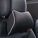 Auto si Moto - Piese auto si accesorii - Interior auto - Accesorii interior - Set 2 Perne Auto Cervical din Spuma cu Memorie, pentru Tetiera Masinii, Universala, Negru - Infinity.ro