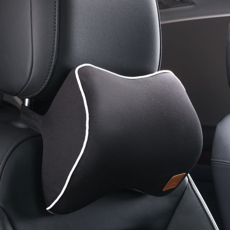 Auto si Moto - Piese auto si accesorii - Interior auto - Accesorii interior - Set 2 Perne Auto Cervical din Spuma cu Memorie, pentru Tetiera Masinii, Universala, Negru - Infinity.ro