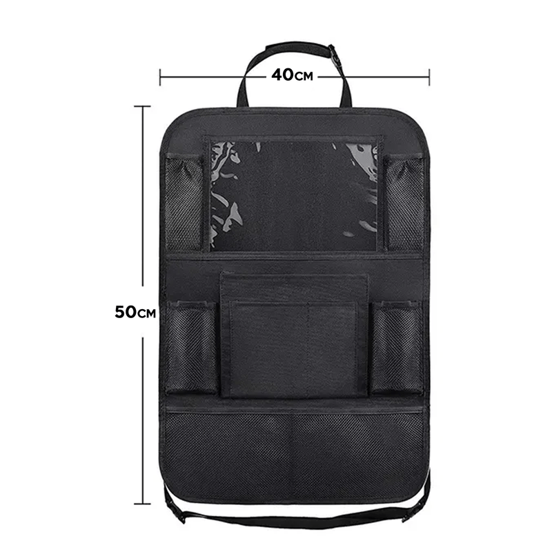 Auto si Moto - Piese auto si accesorii - Interior auto - Accesorii interior - Organizator de Montat pe Scaun Auto, Pentru Sortare Lucruri si Protejare Tapiterie, Negru - Infinity.ro