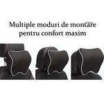 Auto si Moto - Piese auto si accesorii - Interior auto - Accesorii interior - Set 2 Perne Auto pentru Sustinerea Gatului in Timpul Condusului, din Burete cu Memorie Ortopedic, Maro - Infinity.ro