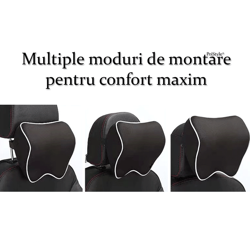 Auto si Moto - Piese auto si accesorii - Interior auto - Accesorii interior - Set 2 Perne Auto pentru Sustinerea Gatului in Timpul Condusului, din Burete cu Memorie Ortopedic, Maro - Infinity.ro