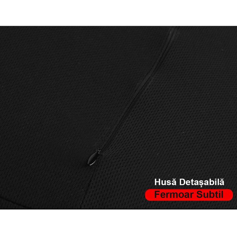 Auto si Moto - Piese auto si accesorii - Interior auto - Accesorii interior - Perna Suport Lombar pentru Scaunul Auto, din Spuma cu Memorie, Universala, Negru - Infinity.ro