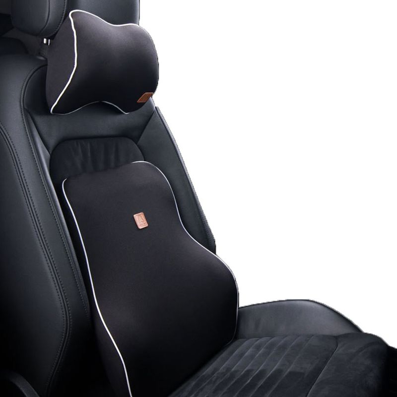 Auto si Moto - Piese auto si accesorii - Interior auto - Accesorii interior - Perna Suport Lombar pentru Scaunul Auto, din Spuma cu Memorie, Universala, Negru - Infinity.ro
