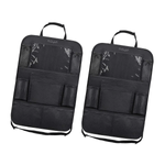 Auto si Moto - Piese auto si accesorii - Interior auto - Accesorii interior - Set 2 Organizator Lucruri Montat pe Scaun Auto, Compatibil cu Orice Masina, Suport de Tableta si Sticle Inclus, Negru - Infinity.ro