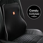 Auto si Moto - Piese auto si accesorii - Interior auto - Accesorii interior - Perna Suport Lombar pentru Scaunul Auto, din Spuma cu Memorie, Universala, Negru - Infinity.ro