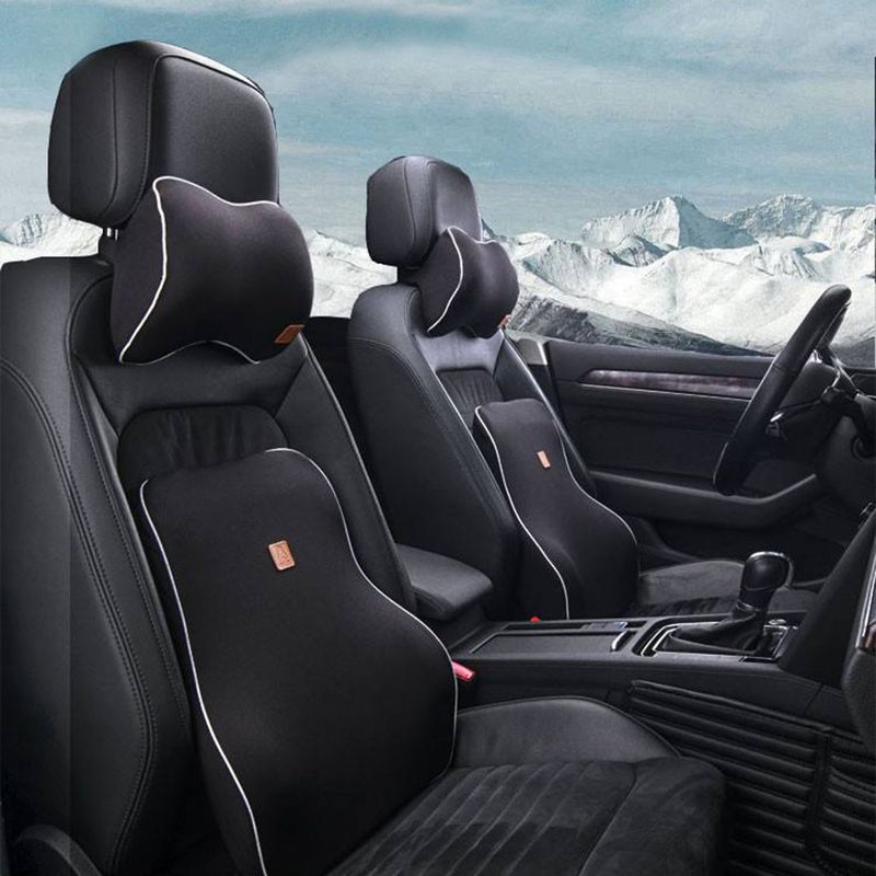 Auto si Moto - Piese auto si accesorii - Interior auto - Accesorii interior - Perna Suport Lombar pentru Scaunul Auto, din Spuma cu Memorie, Universala, Negru - Infinity.ro