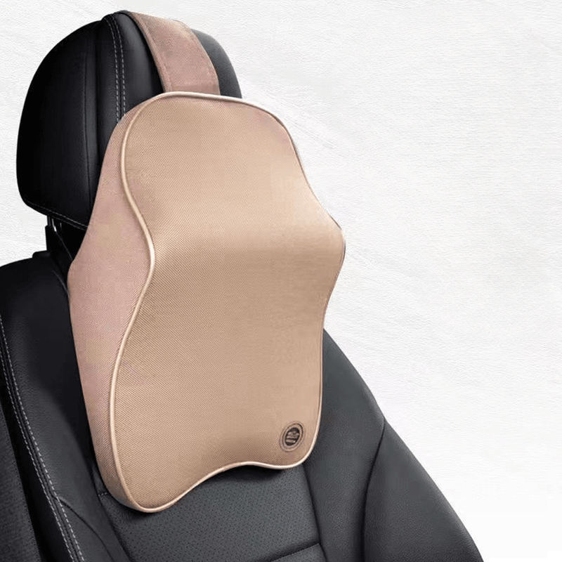 Auto si Moto - Piese auto si accesorii - Interior auto - Accesorii interior - Set 2 Perne Ergonomice Auto pentru Scaun si Tetiera, Suport Lombar si Cervical, Confort Premium, Bej - Infinity.ro