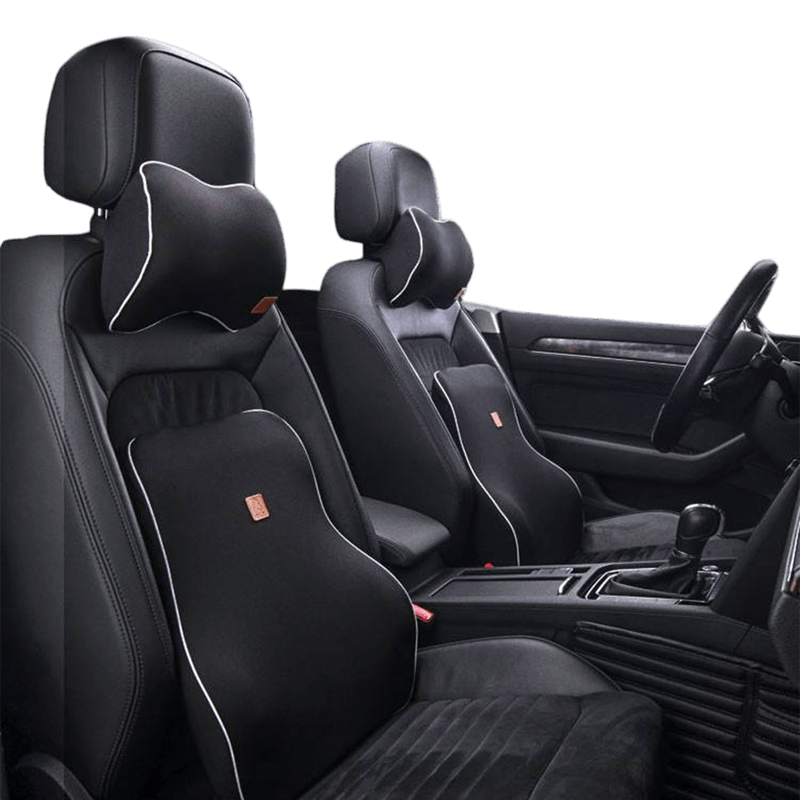 Auto si Moto - Piese auto si accesorii - Interior auto - Accesorii interior - Perna Suport Lombar pentru Scaunul Auto, din Spuma cu Memorie, Universala, Negru - Infinity.ro