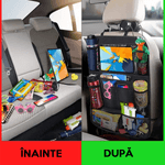 Auto si Moto - Piese auto si accesorii - Interior auto - Accesorii interior - Set 2 Organizator Lucruri Montat pe Scaun Auto, Compatibil cu Orice Masina, Suport de Tableta si Sticle Inclus, Negru - Infinity.ro
