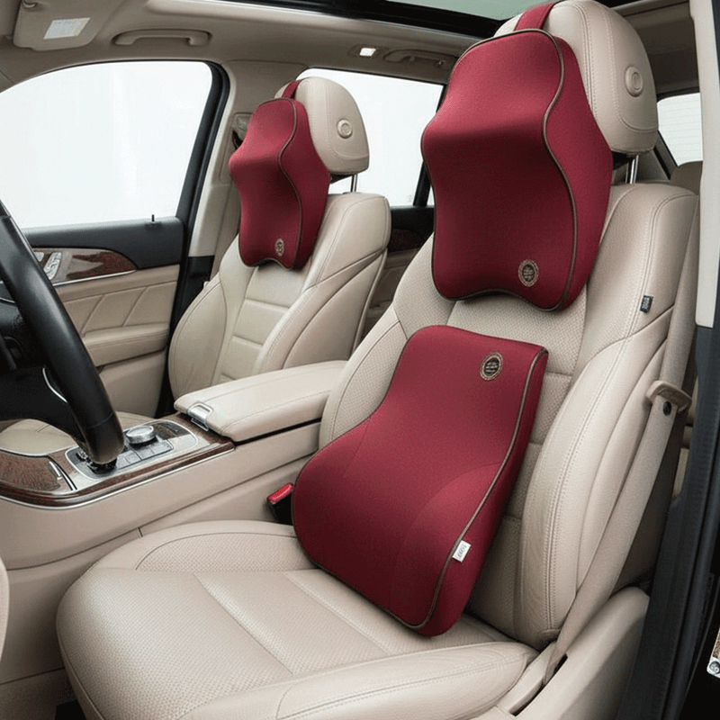 Auto si Moto - Piese auto si accesorii - Interior auto - Accesorii interior - Perna Ergonomica Auto pentru Tetiera, Suport Cervical, Confort Premium, Rosie - Infinity.ro