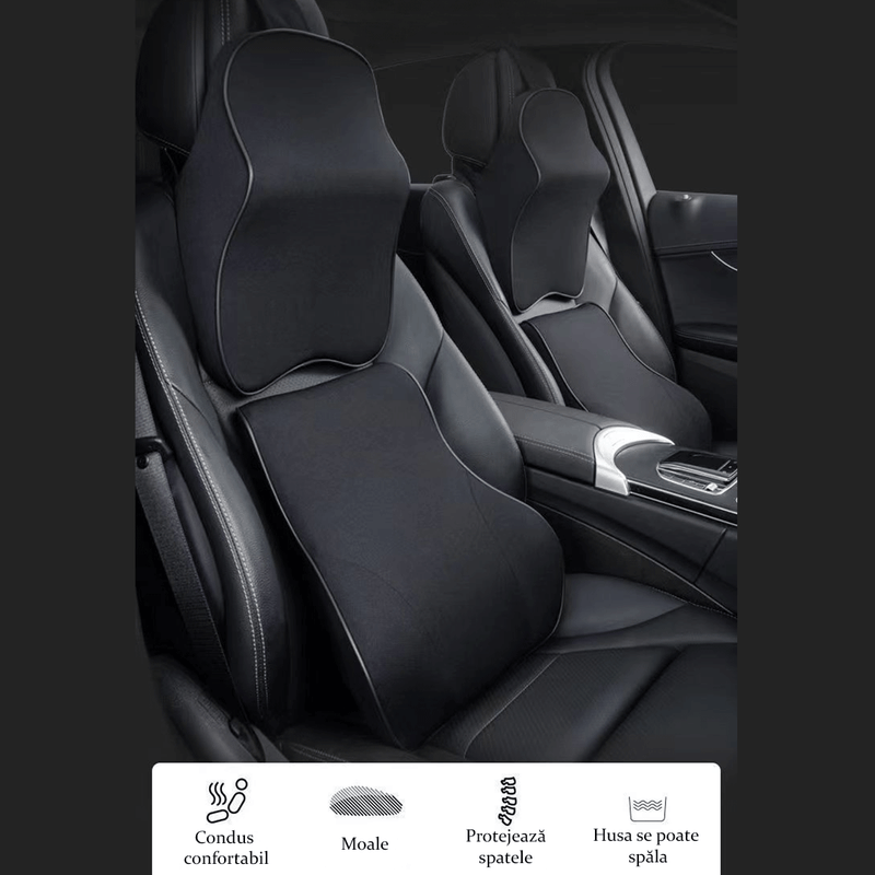 Auto si Moto - Piese auto si accesorii - Interior auto - Accesorii interior - Perna Ergonomica Auto pentru Scaun, Suport Lombar, Confort Premium, Bej - Infinity.ro