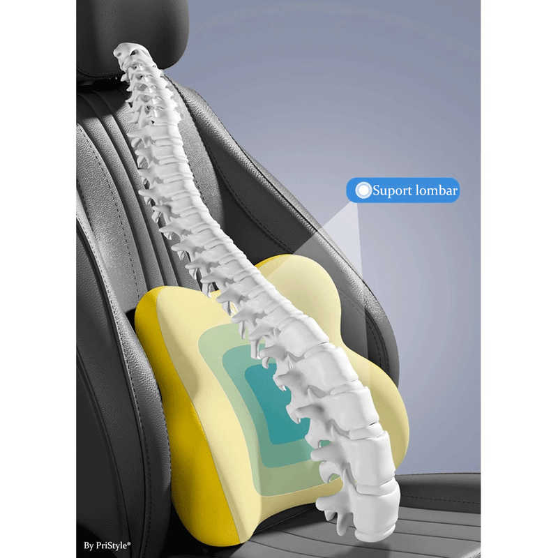 Auto si Moto - Piese auto si accesorii - Interior auto - Accesorii interior - Perna Lombara Auto din Spuma cu Memorie, Suport Ergonomic pentru Spate, Confort Premium pentru Condus Indelungat, Neagra - Infinity.ro