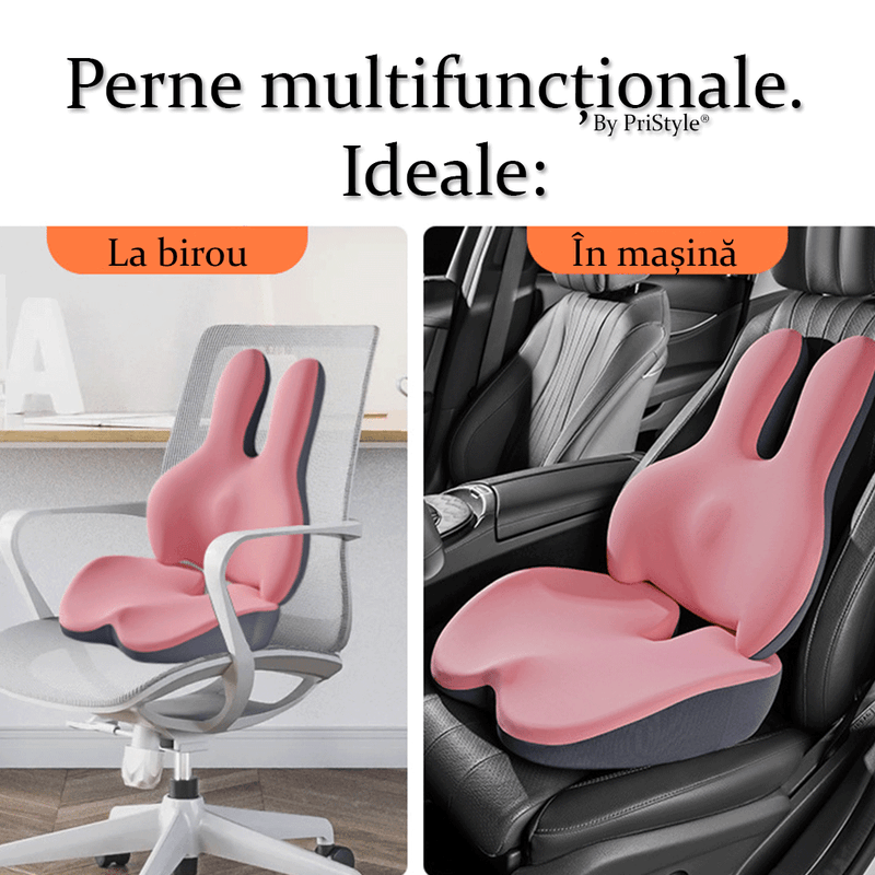 Auto si Moto - Piese auto si accesorii - Interior auto - Accesorii interior - Perna Ergonomica Auto pentru Scaun, din Spuma cu Memorie, Suport Sezut, Design Ortopedic, Neagra - Infinity.ro