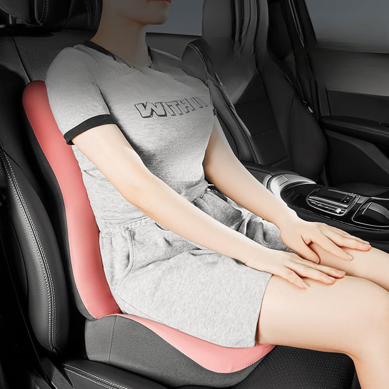 Auto si Moto - Piese auto si accesorii - Interior auto - Accesorii interior - Perna Ergonomica Auto pentru Spatar, din Spuma cu Memorie, Suport Lombar, Design Ortopedic, Roz - Infinity.ro