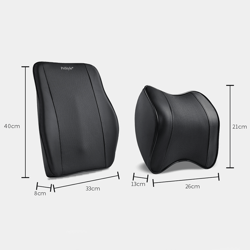 Auto si Moto - Piese auto si accesorii - Interior auto - Accesorii interior - Set 2 Perne Auto Ergonomice pentru Tetiera si Spate, Suport Lombar si Cervical, 40x33x8, 21x26x13 cm - Infinity.ro