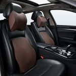 Auto si Moto - Piese auto si accesorii - Interior auto - Accesorii interior - Set 2 Perne Auto Ergonomice pentru Tetiera si Spate, Suport Lombar si Cervical, Maro, 40x33x8, 21x26x13 cm - Infinity.ro