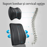 Auto si Moto - Piese auto si accesorii - Interior auto - Accesorii interior - Set 2 Perne Auto Ergonomice pentru Tetiera si Spate, Suport Lombar si Cervical, Maro, 40x33x8, 21x26x13 cm - Infinity.ro