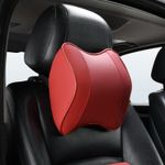Auto si Moto - Piese auto si accesorii - Interior auto - Accesorii interior - Perna Auto Ergonomica pentru Tetiera, Suport Cervical, din Piele Ecologica, Rosie, 21x26x13 cm - Infinity.ro