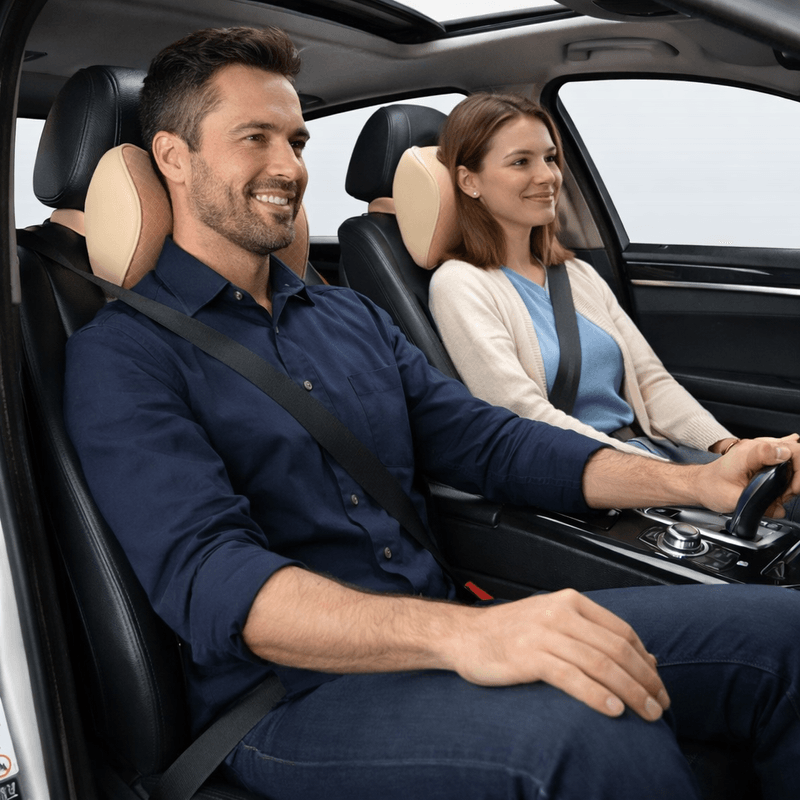 Auto si Moto - Piese auto si accesorii - Interior auto - Accesorii interior - Perna Auto Ergonomica pentru Spate, Suport Lombar, din Piele Ecologica, Bej, 40x33x8 cm - Infinity.ro