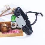 Fashion, accesorii si bijuterii - Barbati - Bijuterii barbati - Bratari barbati - Bratara Personalizata pentru Barbati, cu Tablita Metalica tip Dog Tag, din Piele Ecologica si Snur cu Lungime Reglabila - Infinity.ro