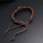 Fashion, accesorii si bijuterii - Barbati - Bijuterii barbati - Bratari barbati - Bratara Personalizata Unisex, cu Gravura Metalica Copacul Vietii, din Piele Ecologica si Snur cu Lungime Reglabila - Infinity.ro