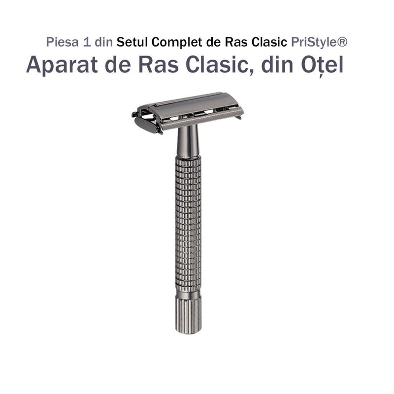 Ingrijire personala si Cosmetice - Aparate & accesorii ingrijire personala - Aparate de ras si tuns - Aparate de ras clasice - Set Aparat de Ras Clasic din 4 Piese, Cutie de Transport si Depozitare - Infinity.ro