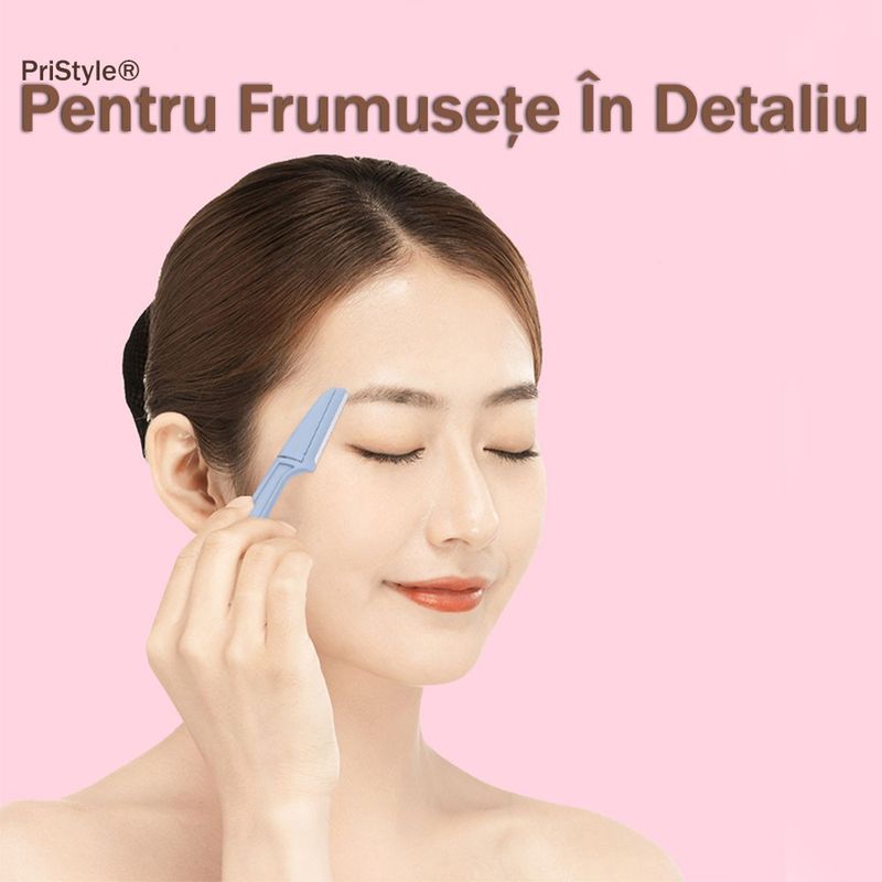 Ingrijire personala si Cosmetice - Aparate & accesorii ingrijire personala - Aparate de ras si tuns - Aparate de ras clasice - Set 3 brici pentru fata, cu Lama Ascutita pentru finisare sprancene si par facial - Infinity.ro