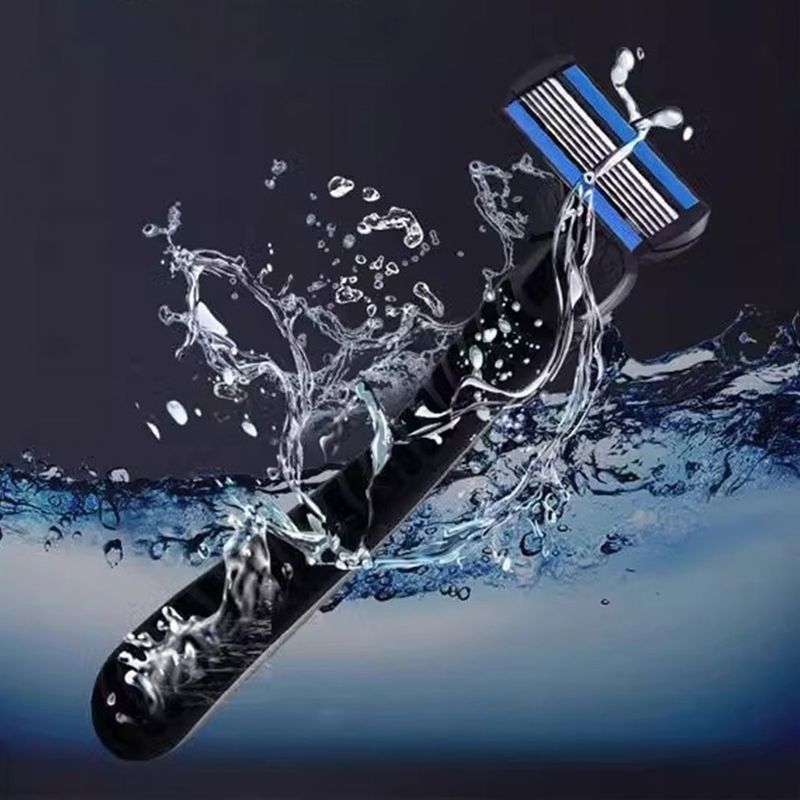 Ingrijire personala si Cosmetice - Aparate & accesorii ingrijire personala - Aparate de ras si tuns - Aparate de ras clasice - Set Aparat de Ras cu 6 Rezerve de Schimb Incluse, Cap Flexibil, 6 Lame - Infinity.ro