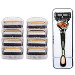 Ingrijire personala si Cosmetice - Aparate & accesorii ingrijire personala - Aparate de ras si tuns - Aparate de ras clasice - Set Aparat de Ras si 8 Rezerve cu 5 Lame Incluse, Easy Glide, Pentru Un Barbierit Perfect - Infinity.ro
