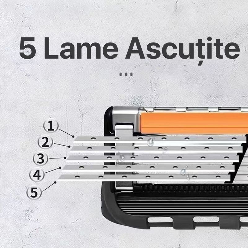 Ingrijire personala si Cosmetice - Aparate & accesorii ingrijire personala - Aparate de ras si tuns - Aparate de ras clasice - Set Aparat de Ras si 8 Rezerve cu 5 Lame Incluse, Easy Glide, Pentru Un Barbierit Perfect - Infinity.ro