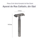 Ingrijire personala si Cosmetice - Aparate & accesorii ingrijire personala - Aparate de ras si tuns - Aparate de ras clasice - Set de Ras Ultra din 5 Piese compus din Aparat de Ras Clasic Metalic, 50 Lame de Schimb Incluse - Infinity.ro