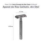 Ingrijire personala si Cosmetice - Aparate & accesorii ingrijire personala - Aparate de ras si tuns - Aparate de ras clasice - Set de Ras Ultra din 6 Piese compus din Aparat de Ras Metalic, 50 Lame de Schimb Incluse - Infinity.ro