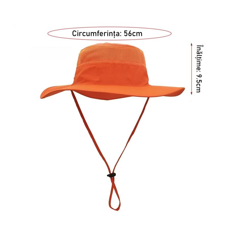 Fashion, accesorii si bijuterii - Barbati - Accesorii barbati - Caciuli si sepci barbati - Palarie de soare Respirabila si Racoroasa, pentru Camping si Drumetie in Natura, Portocaliu - Infinity.ro