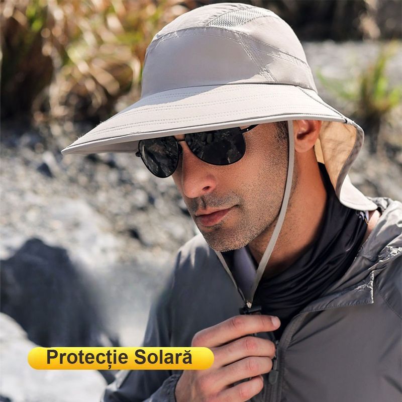 Fashion, accesorii si bijuterii - Barbati - Accesorii barbati - Caciuli si sepci barbati - Palarie de soare Respirabila si Racoroasa, pentru Camping si Drumetie in Natura, Crem, Bej - Infinity.ro