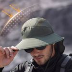 Fashion, accesorii si bijuterii - Barbati - Accesorii barbati - Caciuli si sepci barbati - Palarie de soare Respirabila si Racoroasa, pentru Camping si Drumetie in Natura, Verde - Infinity.ro