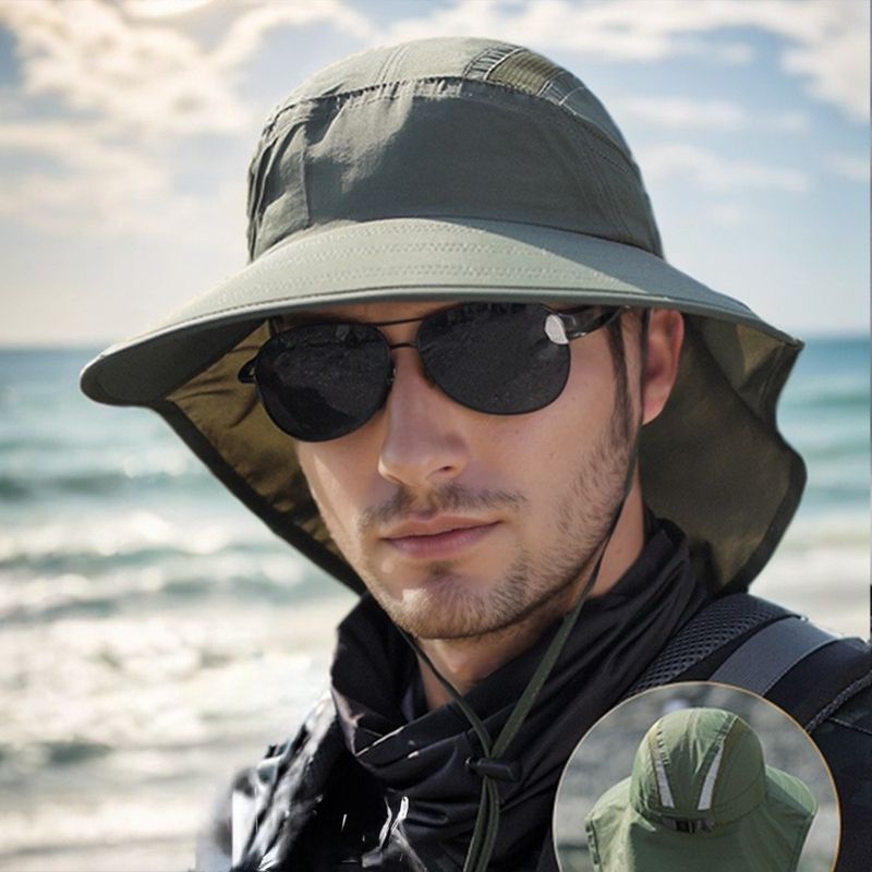 Fashion, accesorii si bijuterii - Barbati - Accesorii barbati - Caciuli si sepci barbati - Palarie de soare Respirabila si Racoroasa, pentru Camping si Drumetie in Natura, Verde - Infinity.ro