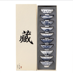 Casa si Gradina - Bucatarie si vesela - Cani si pahare - Cani si cesti - Set 10 Cesti Ceramice Premium Stil Asiatic, Modele Albastre Traditionale - Infinity.ro