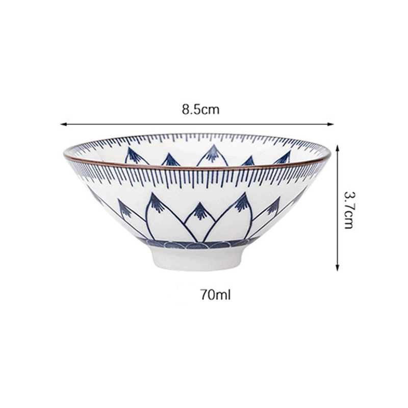 Casa si Gradina - Bucatarie si vesela - Cani si pahare - Cani si cesti - Set 10 Cesti Ceramice Premium Stil Asiatic, Modele Albastre Traditionale - Infinity.ro