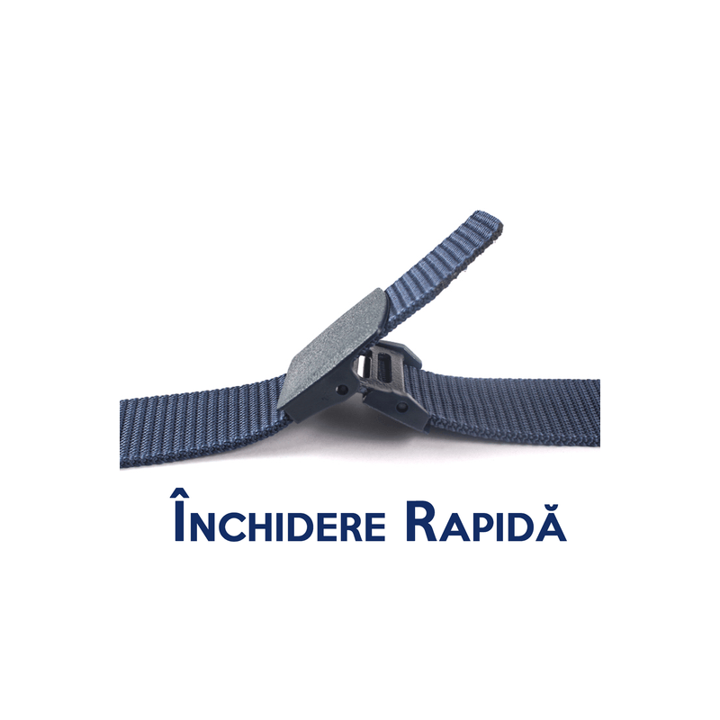 Fashion, accesorii si bijuterii - Barbati - Accesorii barbati - Curele barbati - Curea pentru Barbati, fara Gauri, cu Inchidere Rapida si Usoara, Catarama tip Fluture, Albastra, 500kg - Infinity.ro