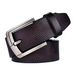 Fashion, accesorii si bijuterii - Barbati - Accesorii barbati - Curele barbati - Set 2 Curele Premium pentru Barbati din Piele de Calitate Superioara si Catarama de Otel, Negru si Maro Texturat, 120cm - Infinity.ro