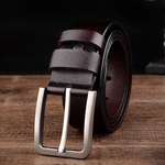 Fashion, accesorii si bijuterii - Barbati - Accesorii barbati - Curele barbati - Set 2 Curele Premium pentru Barbati din Piele de Calitate Superioara si Catarama de Otel, Negru si Maro, 120cm - Infinity.ro