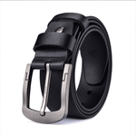 Fashion, accesorii si bijuterii - Barbati - Accesorii barbati - Curele barbati - Curea Barbati, Piele Naturala Premium, Catarama Metalica Rezistenta cu, Neagra, 120 cm - Infinity.ro