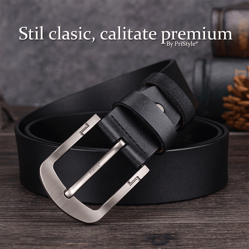 Fashion, accesorii si bijuterii - Barbati - Accesorii barbati - Curele barbati - Curea Barbati, Piele Naturala Premium, Catarama Metalica Rezistenta cu, Neagra, 120 cm - Infinity.ro