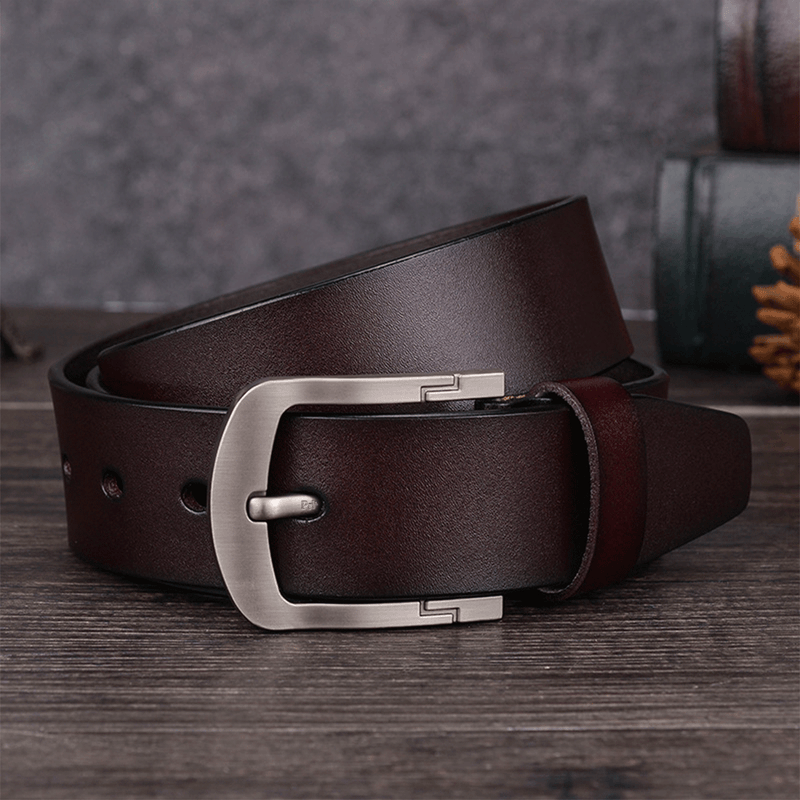 Fashion, accesorii si bijuterii - Barbati - Accesorii barbati - Curele barbati - Curea Barbati, Piele Naturala Premium, Catarama Metalica Rezistenta cu, Maro, 120 cm - Infinity.ro