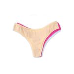 Fashion, accesorii si bijuterii - Femei - Lenjerie si pijamale femei - Lenjerie intima femei - Set 3 chiloti lenjerie intima pentru dama tip tanga, Multifloral in 3 culori, din Bumbac 100%, Crem, Alb, Roz, XS - Infinity.ro